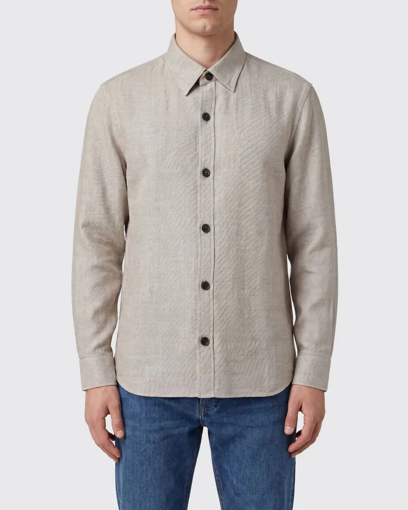 Ermenegildo Zegna Hemdjacke aus Kaschmir-Leinen-Mischung Grau