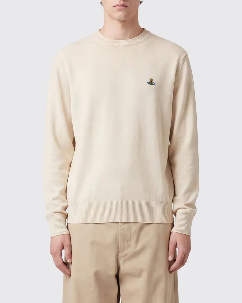 Vivienne Westwood Kurzarmpullover aus Baumwolle und Kaschmir mit Orb-Logo Weiß