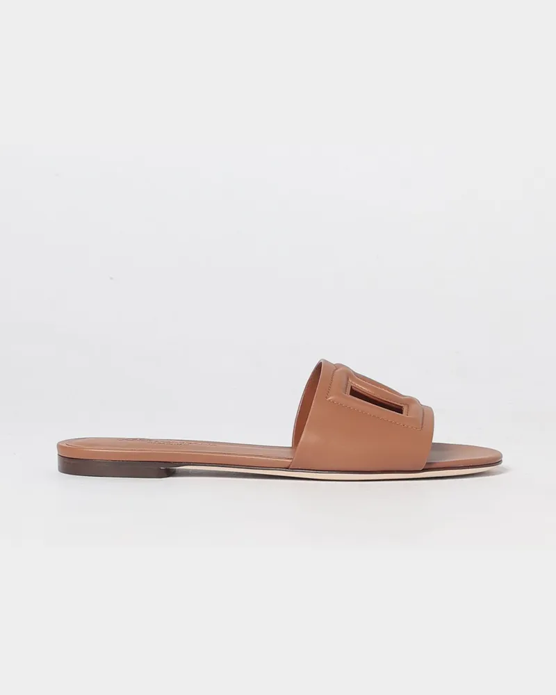 Dolce & Gabbana DOLCE  GABBANA Mules Dolce & Gabbana aus Leder mit DG-Monogramm und niedrigem Absatz Braun