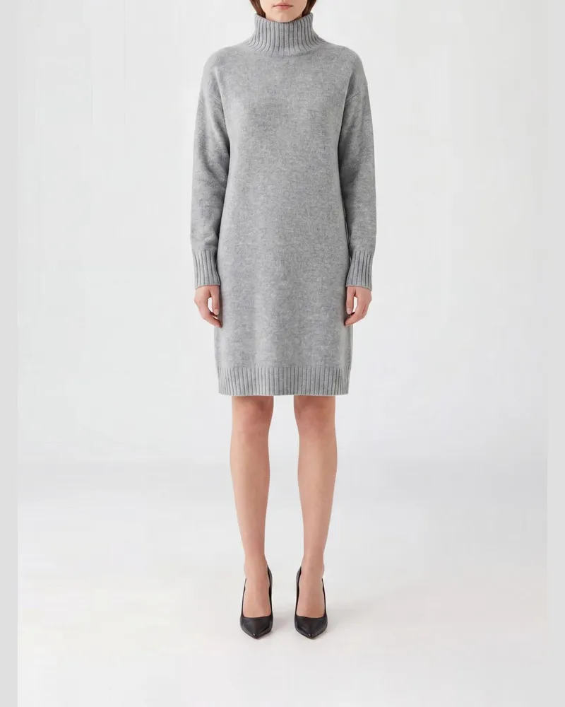 Fabiana Filippi Rollkragen-Minikleid aus Woll-, Seiden- und Kaschmirstrick Grau
