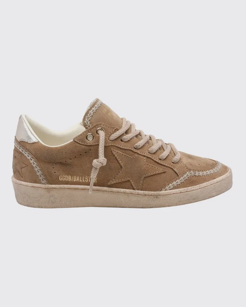 Golden Goose Ball Star Low-Top-Sneaker aus Velourskalbsleder im Used-Look Braun