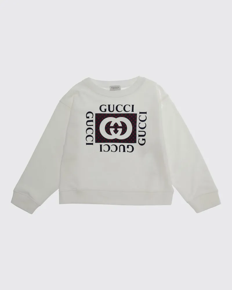 Gucci Baumwoll-Sweatshirt mit GG-Monogramm-Print für Jungen Weiß
