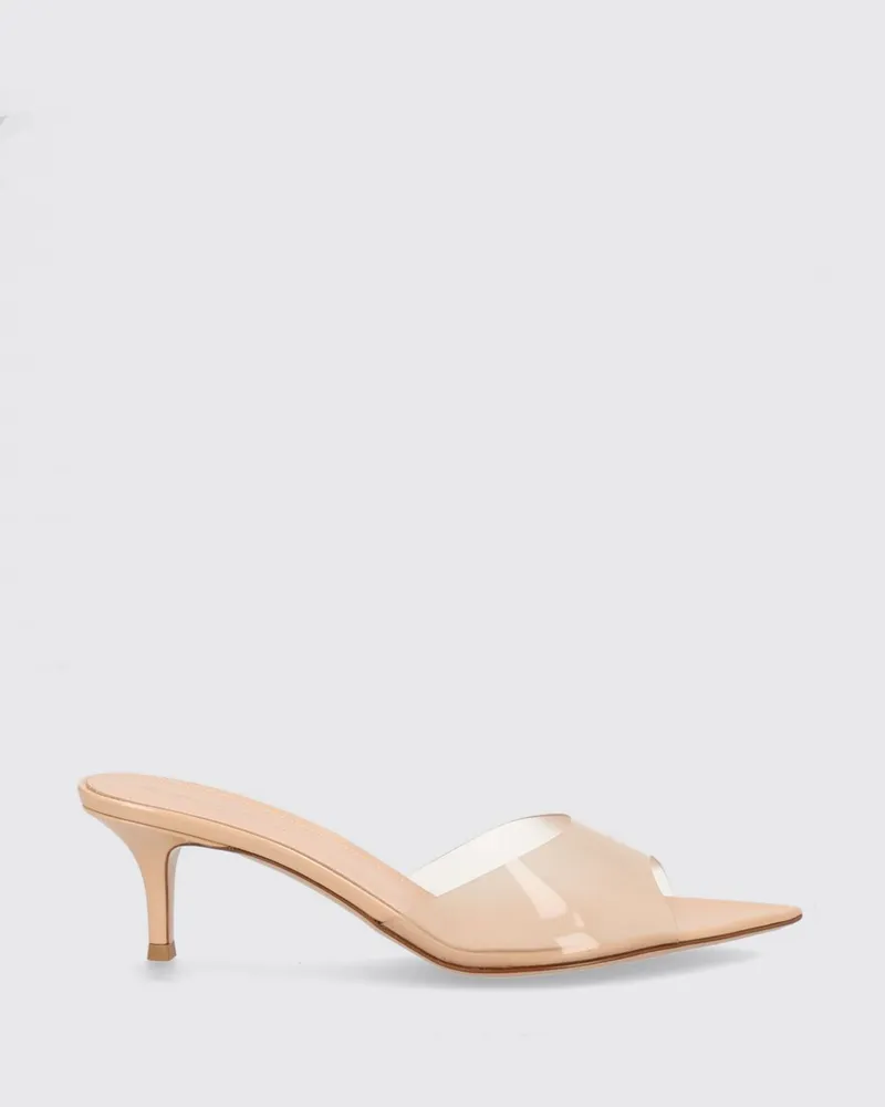 Gianvito Rossi Elle Sandalen aus PVC und Lackleder Nude