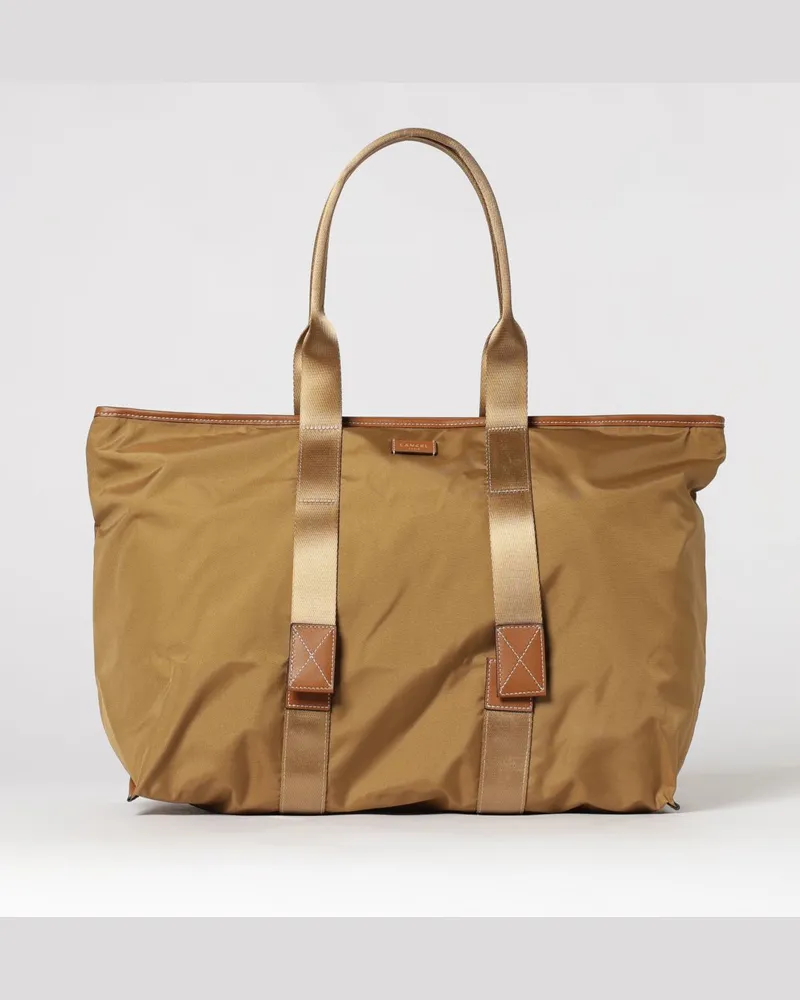 Lancel Mistral Rollbare Nylontasche Beige