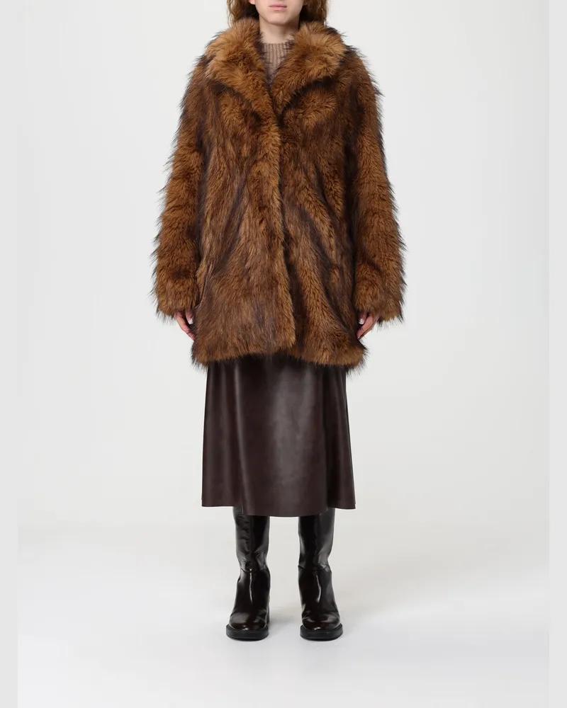 STAND Pelzmantel damen Beige