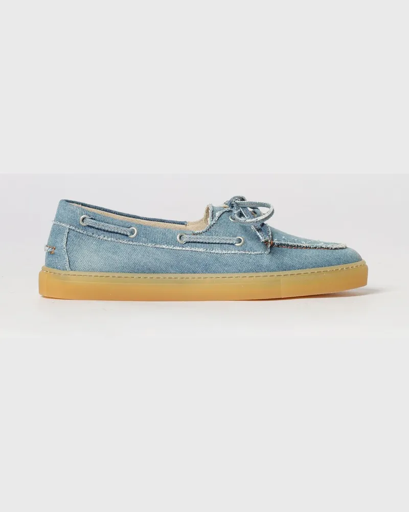 Copenhagen Paia Baumwoll-Denim Bootsschuhe Hellblau