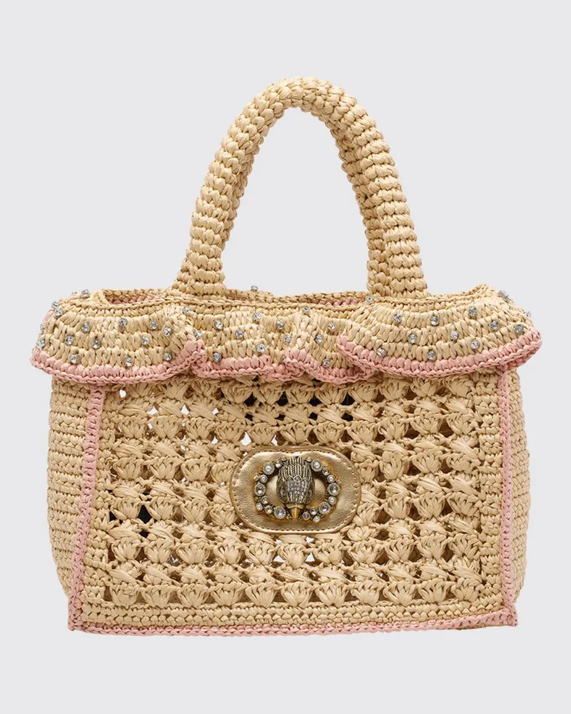 Kurt Geiger Häkel-Basttasche mit Strass Beige