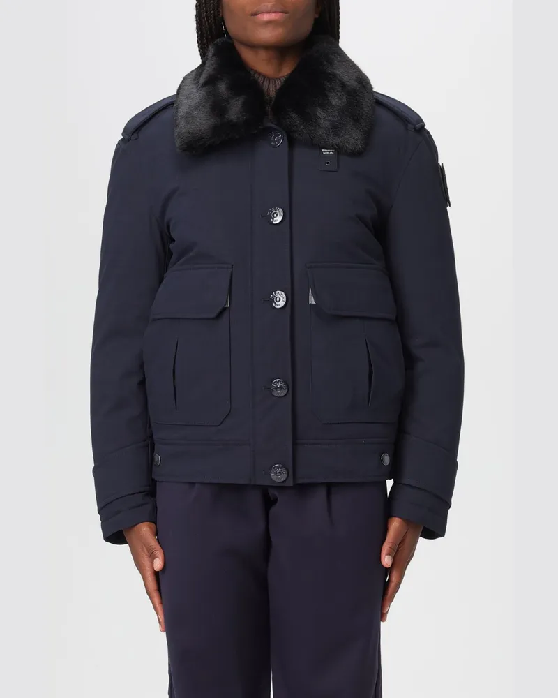 Blauer Jacke damen Blau