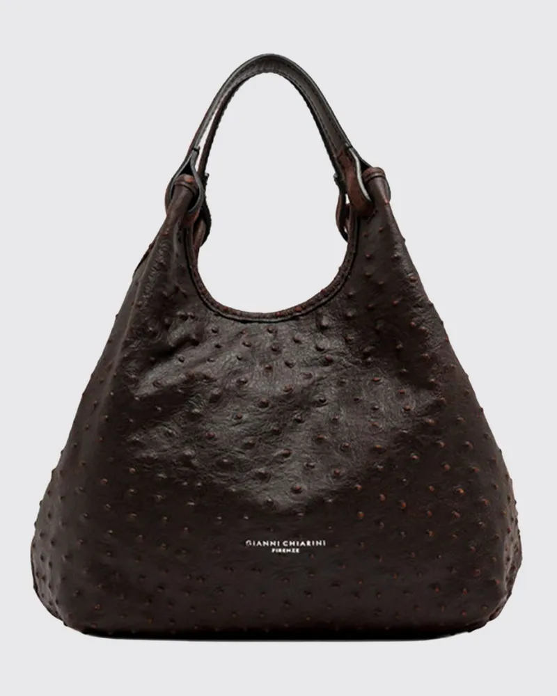 Gianni Chiarini Dua Lederhandtasche mit doppeltem Henkel und Magnetverschluss Braun
