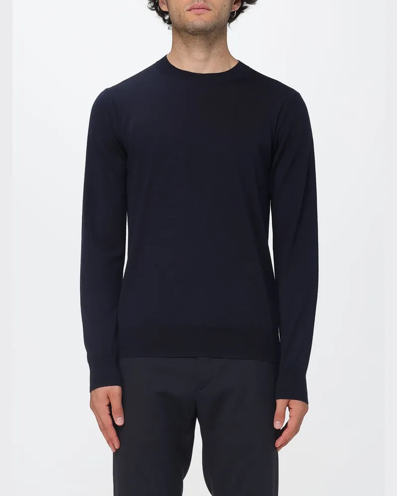 Paolo Pecora Milano Wollpullover mit Rundhalsausschnitt und Rippbündchen Burnt