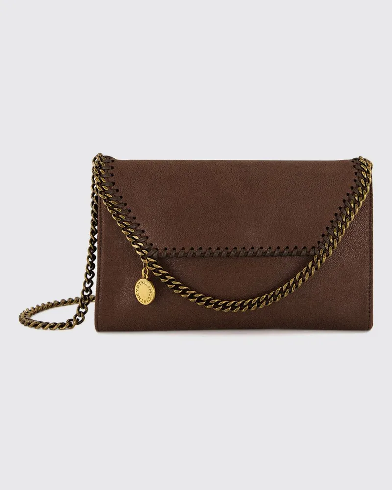 Stella McCartney Falabella Wallet on Chain Mini-Tasche mit Kettenbesatz Braun