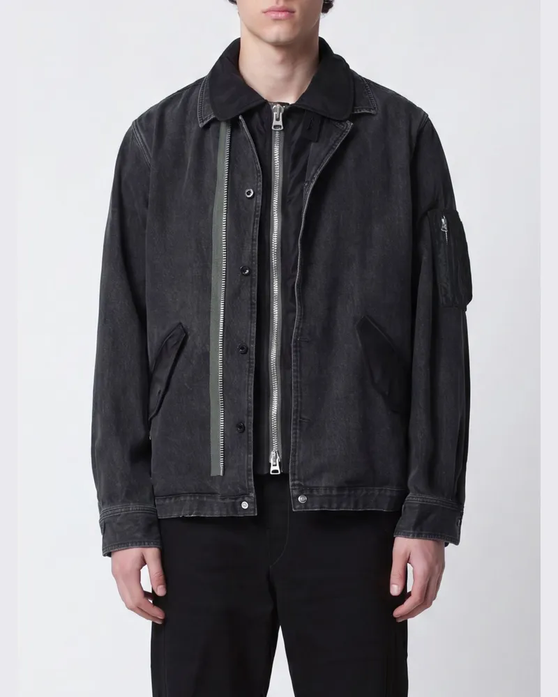 Sacai Jeansjacke Schwarz