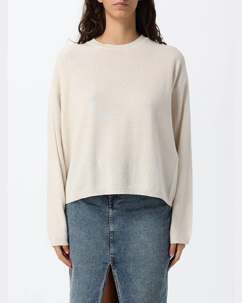 Woolrich Gerippter Pullover mit Rundhalsausschnitt aus Woll-Kaschmir-Mischung Ivory