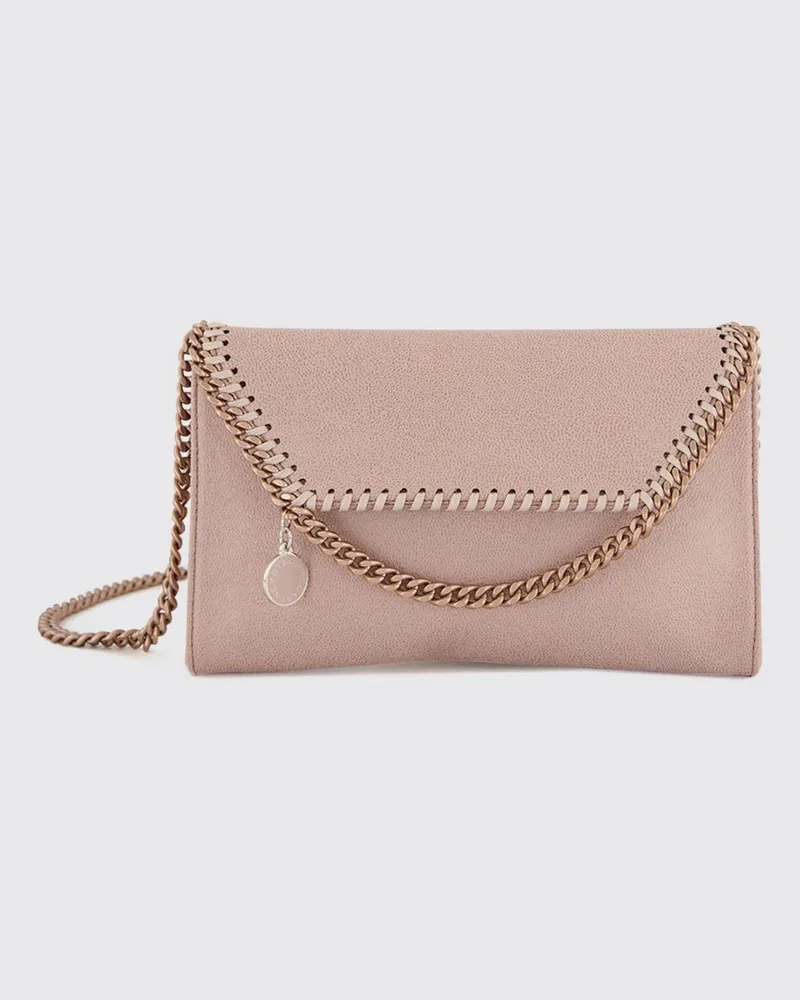 Stella McCartney Falabella Wallet on Chain aus perlenfarbenem Eco Alter Mat Pink