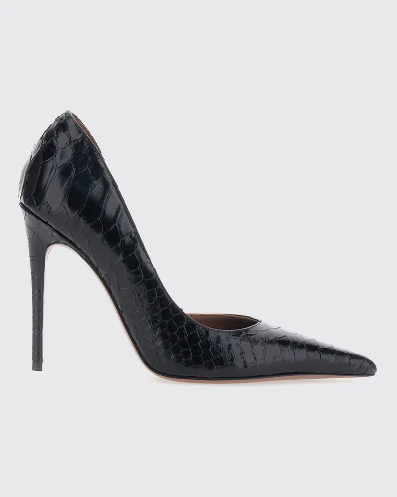Paris Texas Vera Pumps aus Leder mit Python-Print Schwarz