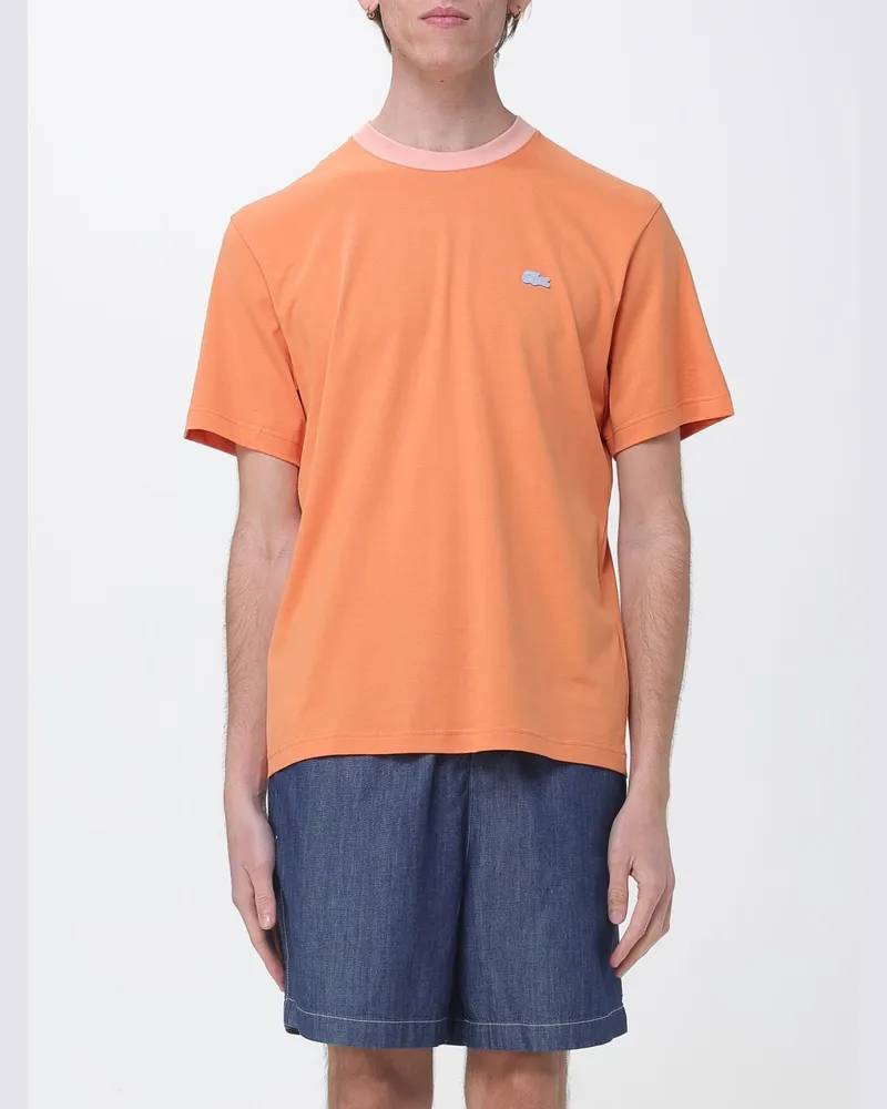 Lacoste Baumwoll-T-Shirt mit Logo Orange