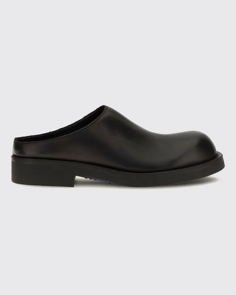 Maison Margiela Mules aus glattem Kalbsleder mit niedrigem Absatz und runder Kappe Schwarz