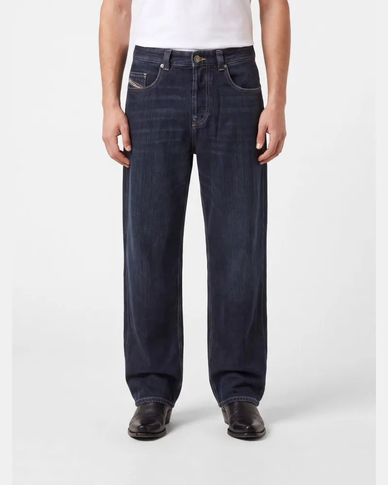 Diesel 2001 D-Macro Wide-Leg Jeans aus Baumwolldenim mit niedriger Taille Blau