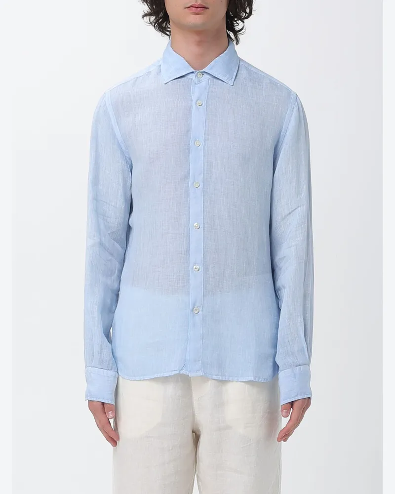 120% Lino Hemd herren Blau