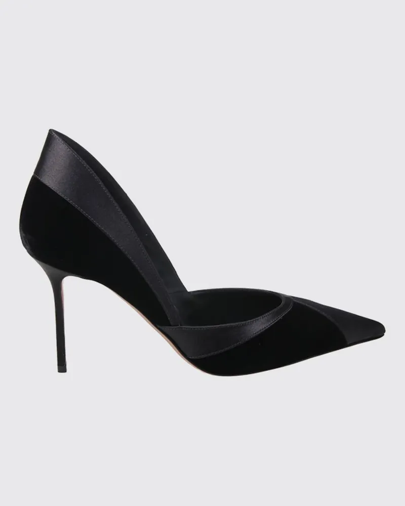 Aquazzura Shadow Pumps aus Samt und Satin mit hohem Stilettoabsatz Schwarz
