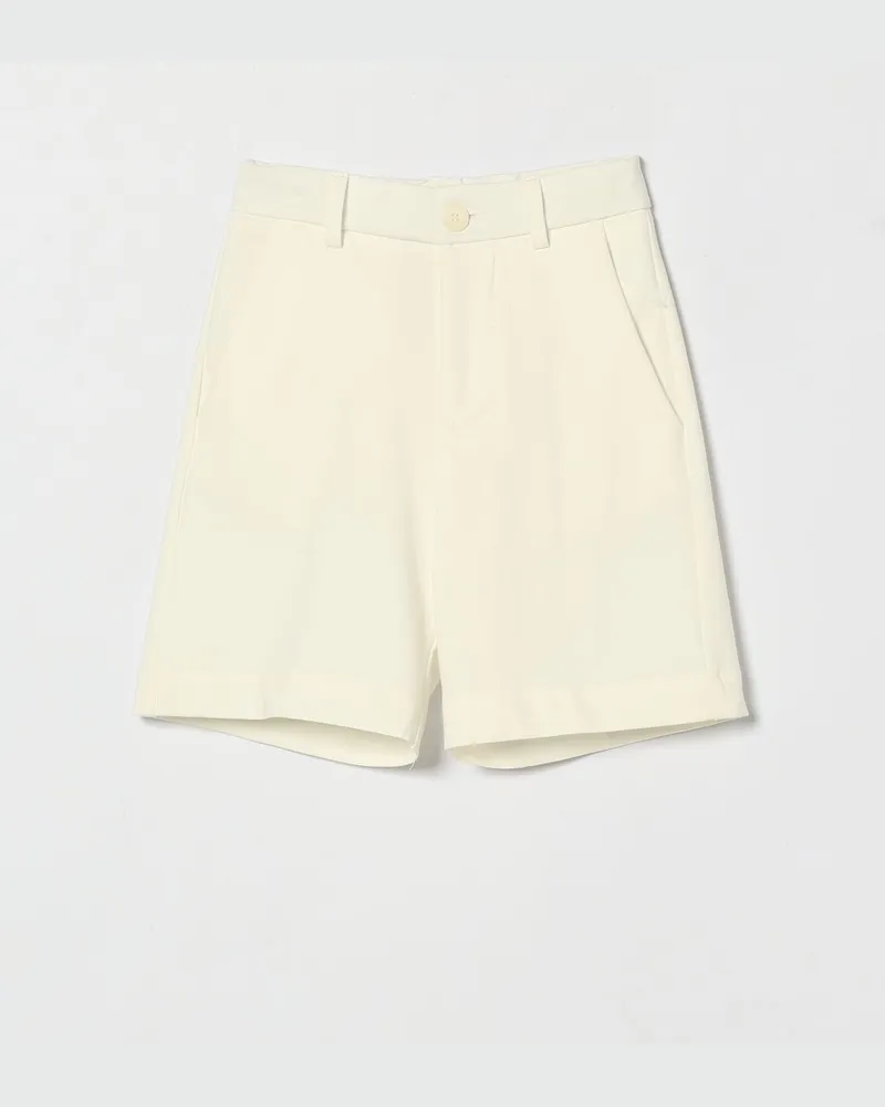 Manuel Ritz Chino-Shorts für Jungen aus Leinen-Baumwoll-Mischung mit schrägen Taschen Weiß