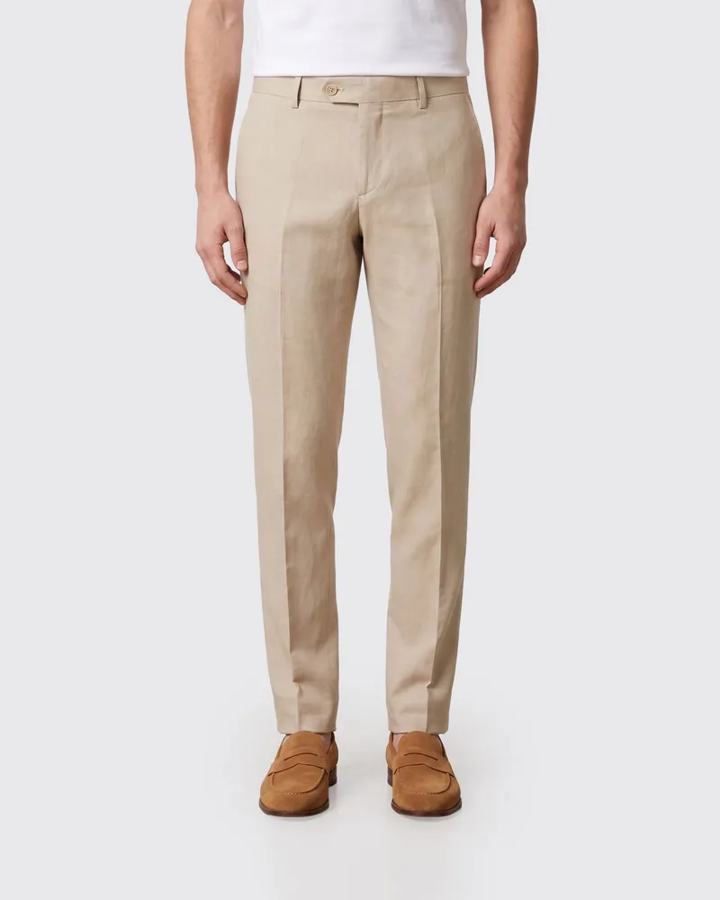 HUGO BOSS Maßgeschneiderte Hose aus Leinenmischung Grau
