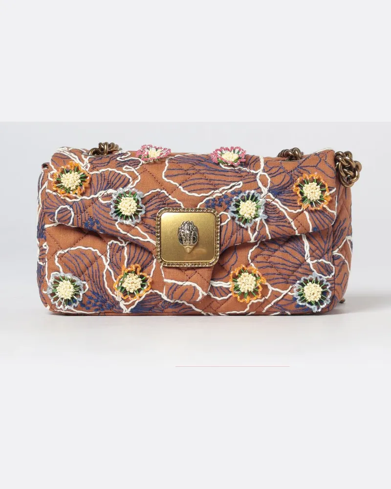Kurt Geiger Gesteppte Pimlico Schultertasche von mit Blumenstickerei und Perlen Braun