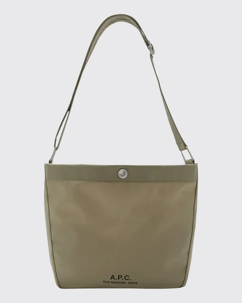 A.P.C. The Journal Schultertasche aus Polyester mit kontrastierendem Logo Grün