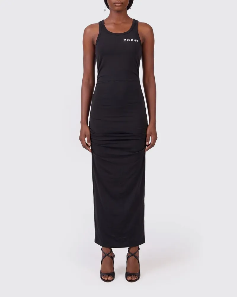 MISBHV Midikleid aus Baumwollmischung Schwarz