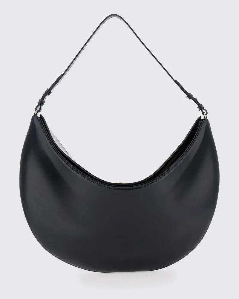 Jacquemus Calipso Schultertasche aus glattem Kalbsleder mit flachem Henkel Schwarz