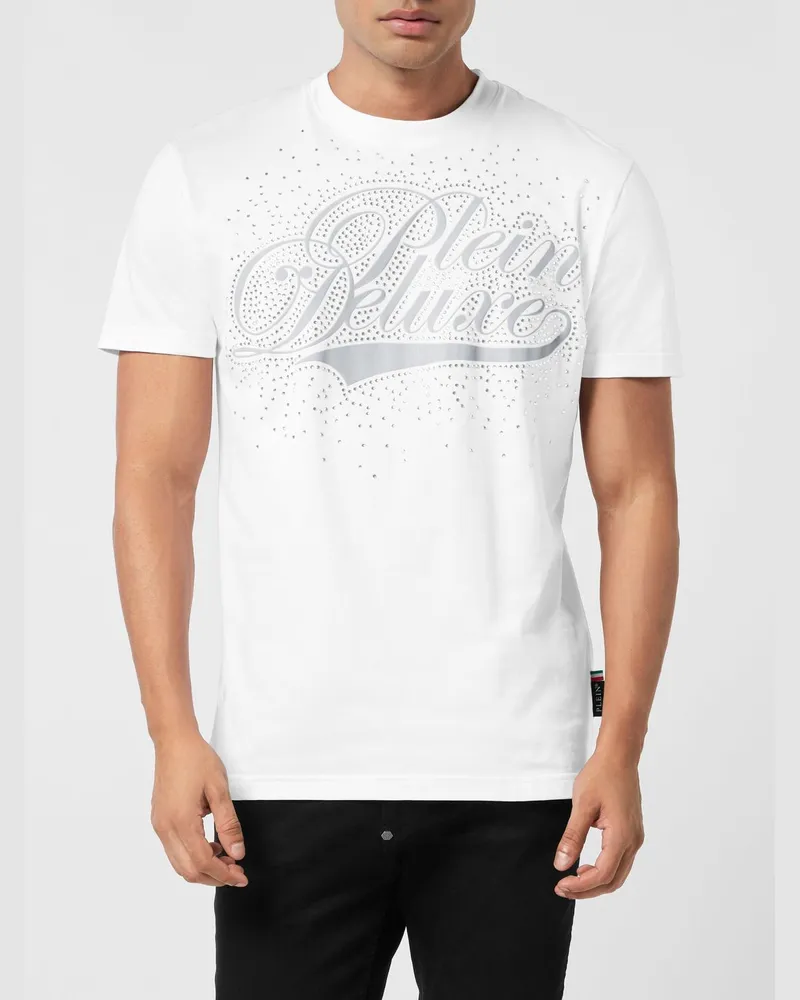 Philipp Plein T-Shirt mit Strass-Logo Weiß