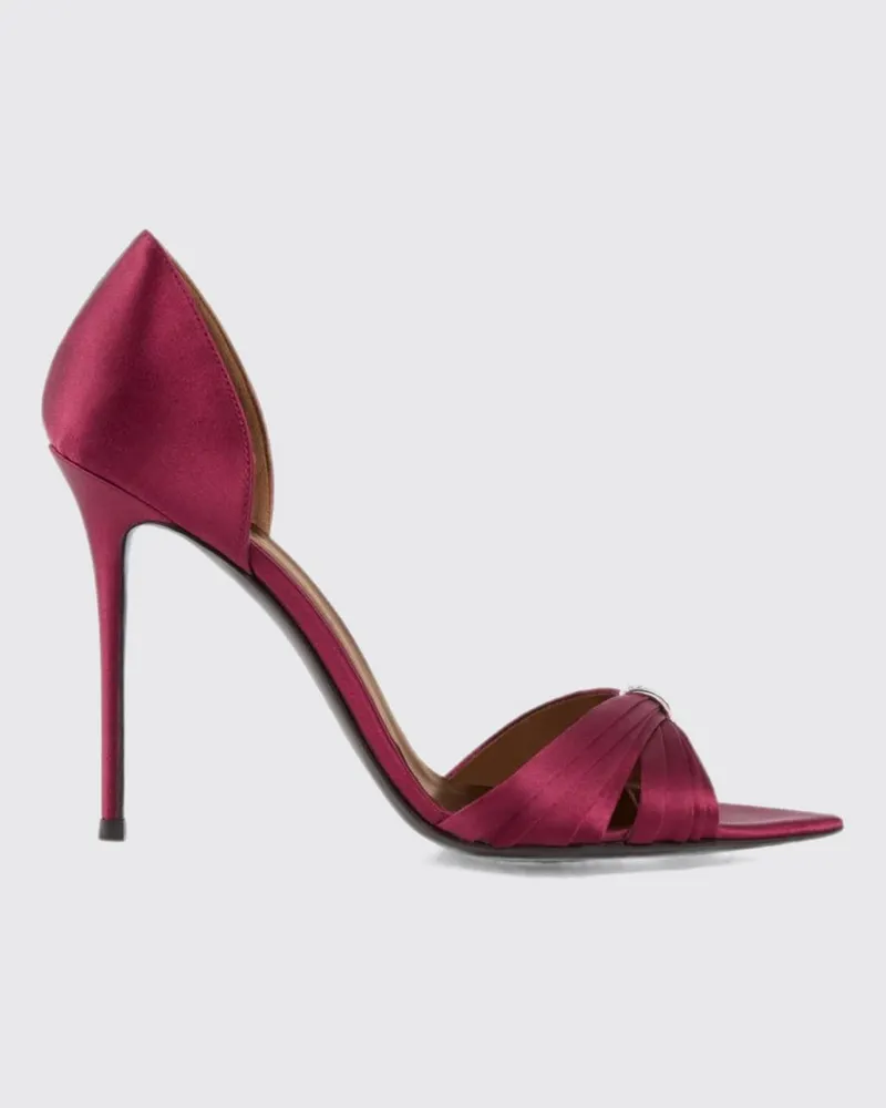 Giuseppe Zanotti Lumiere Mules aus Satin mit Strassbesatz und Stiletto-Absatz Burgunderrot