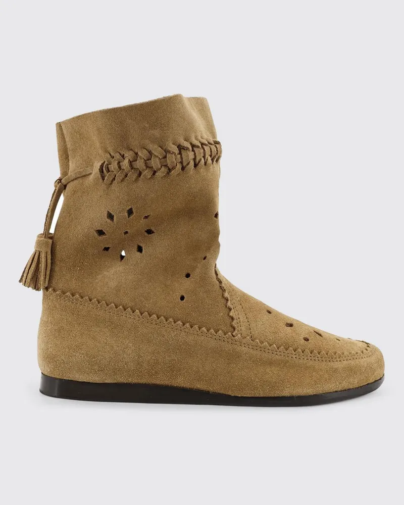 Isabel Marant Welky Stiefeletten aus perforiertem Wildleder Beige