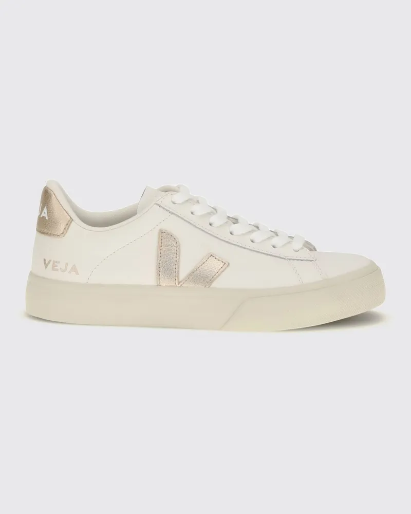 VEJA Campo Chromefree Nachhaltige Leder-Sneaker mit kontrastierendem Logo Weiß