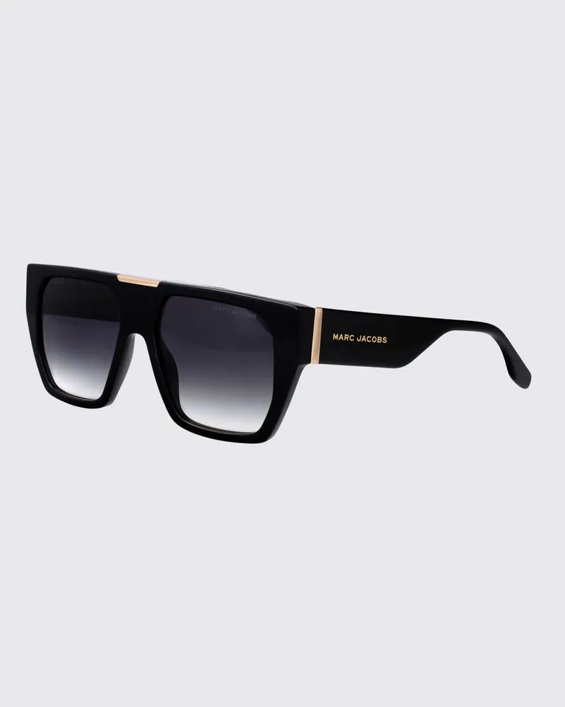 Marc Jacobs Aviator-Sonnenbrille aus Acetat mit rechteckigem Rahmen Schwarz