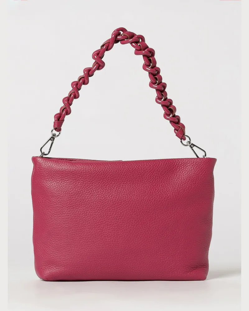 Gianni Chiarini Brenda Schultertasche aus genarbtem Leder mit abnehmbarem Riemen Burgunderrot