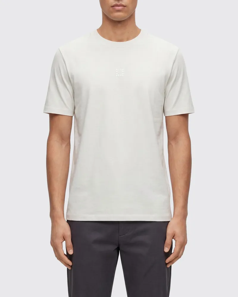 HUGO BOSS Baumwoll-T-Shirt mit Ton-in-Ton-Logo Grün