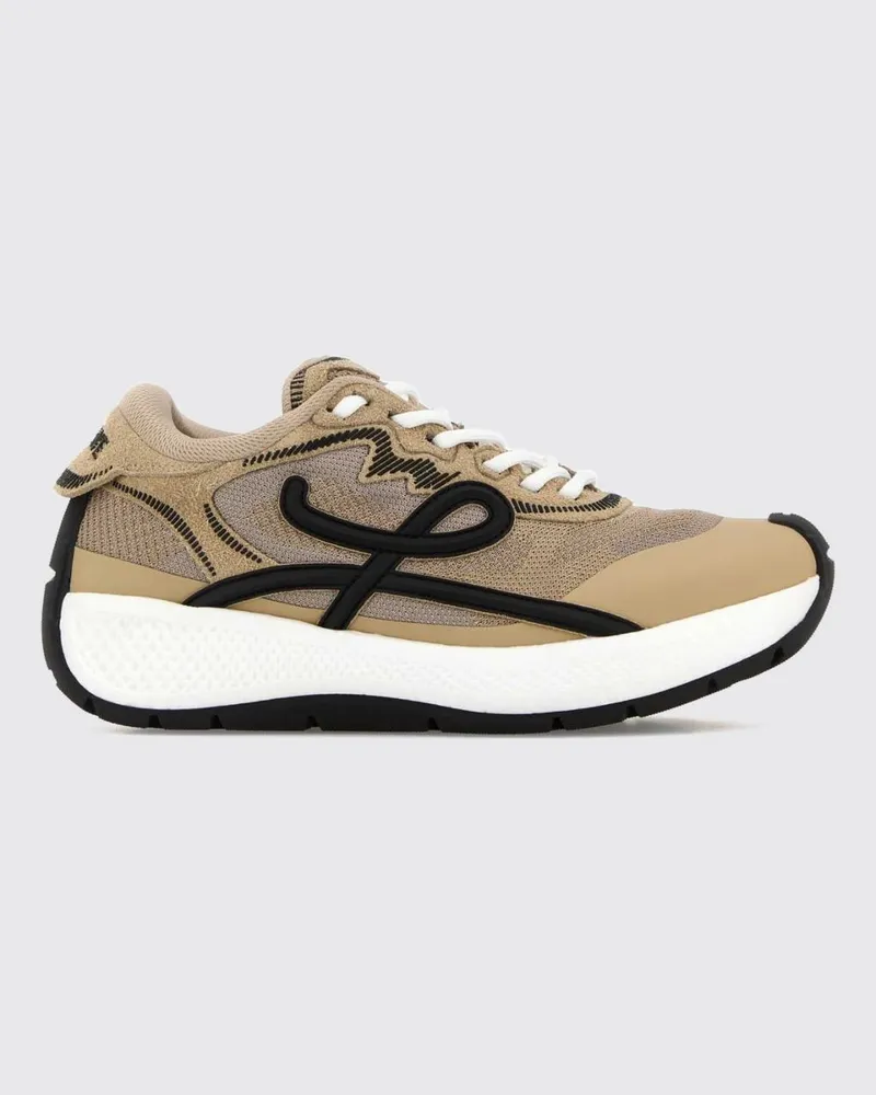 Loewe Pogo Low-Top-Sneaker aus Leder und Funktionsgewebe mit Kontrastlogo Beige