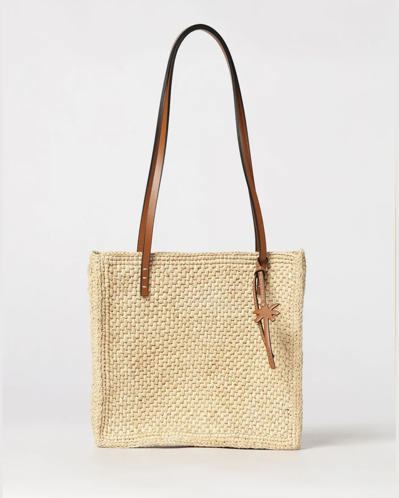 Manebí Häkel-Raffia-Tasche Beige
