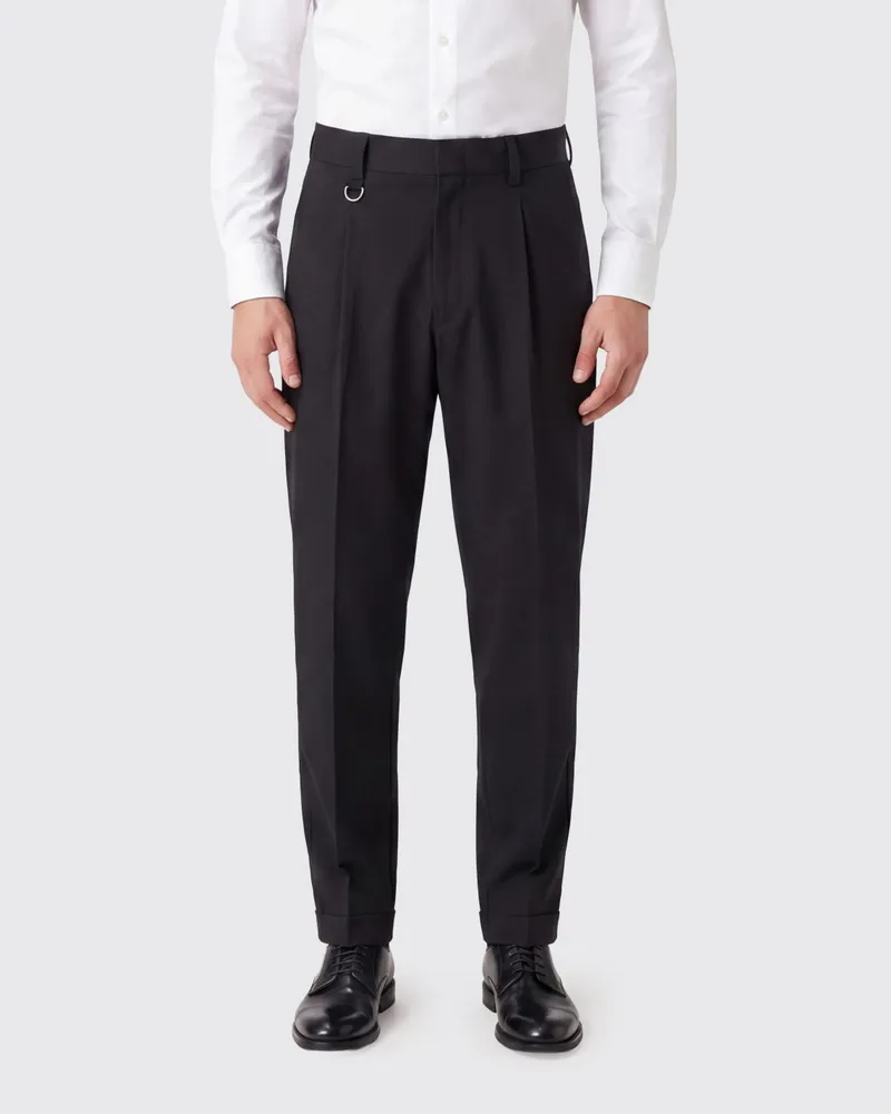 Paolo Pecora Milano Slim-Fit-Chinohose aus Baumwolle mit schrägen Taschen Schwarz