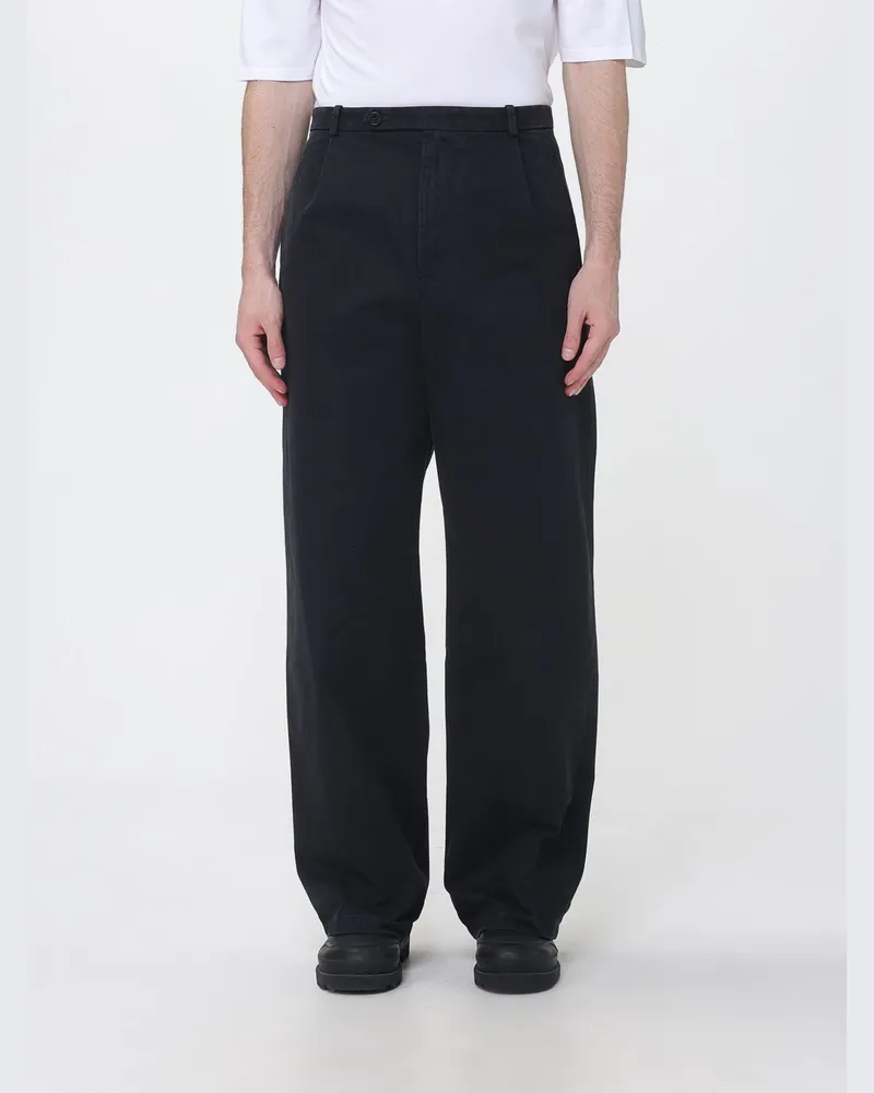 Jil Sander Baumwollhose mit weitem Bein und dezentralem Verschluss Grau