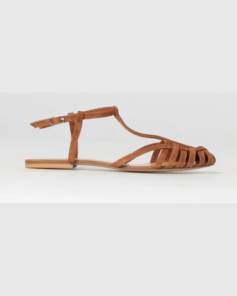 Anna F. Wildleder-Sandalen Burnt
