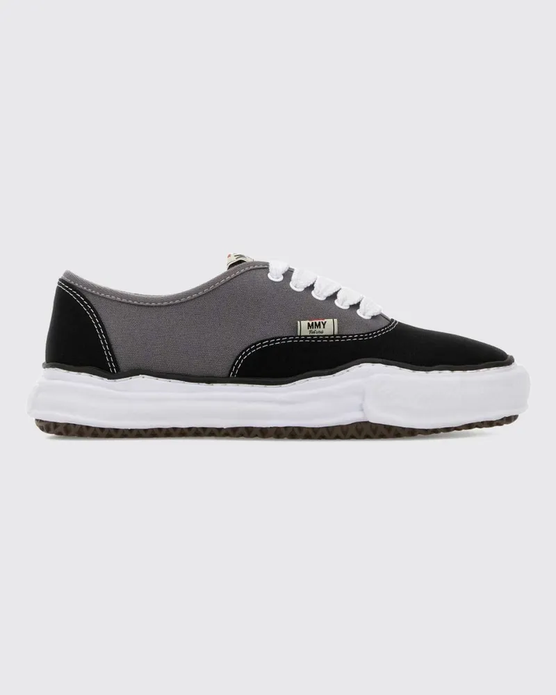 MIHARAYASUHIRO Zweifarbige Baker OG Low-Top-Canvas-Sneaker Schwarz