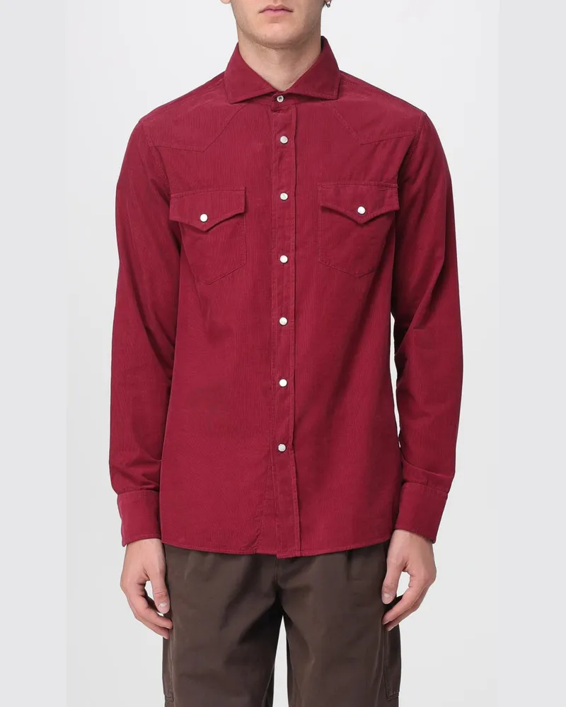 Brunello Cucinelli Hemd herren Burgunderrot
