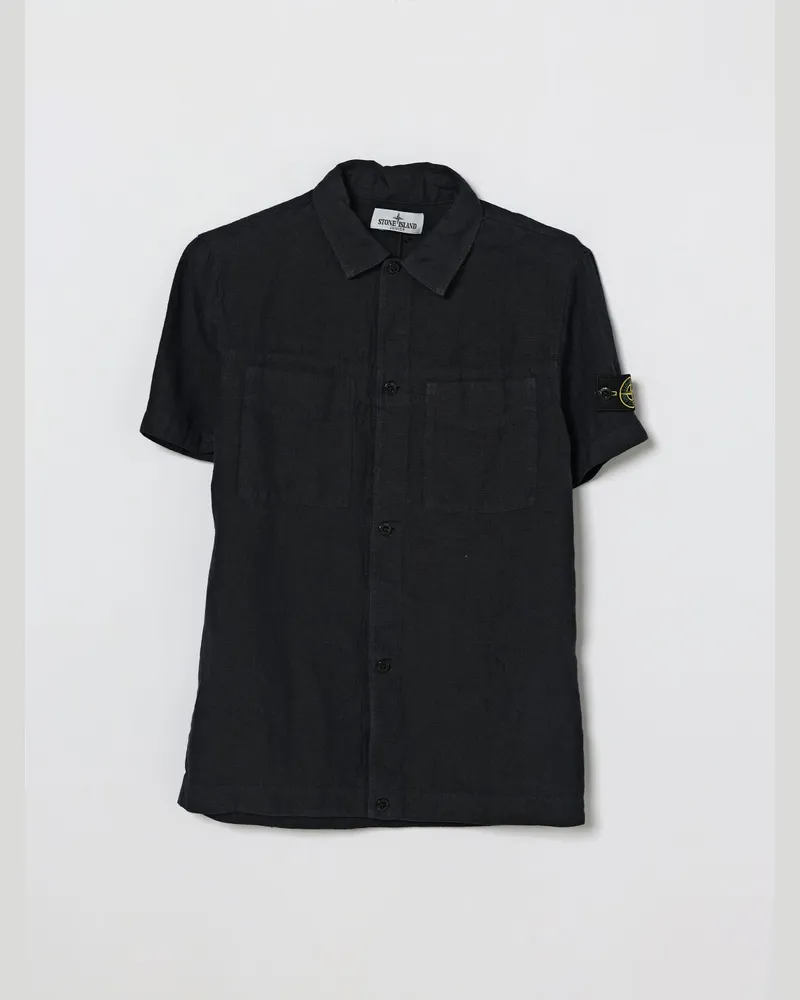 Stone Island Freizeit-Leinenhemd Stone Island Navy