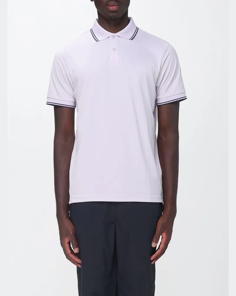 Save The Duck Jersey-Poloshirt mit Kontrastlogo und Zwei-Knopf-Leiste Lila