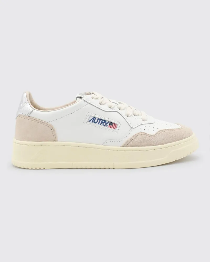 AUTRY Medalist Low Sneaker aus glattem Kalbsleder mit Kontrastdetails Weiss