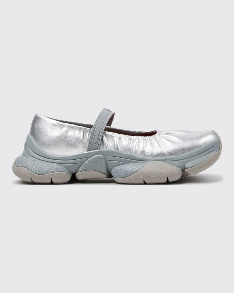 Camper Karst 2 Mary Jane-Sneaker aus laminiertem Leder mit Vibram-Sohle Grau