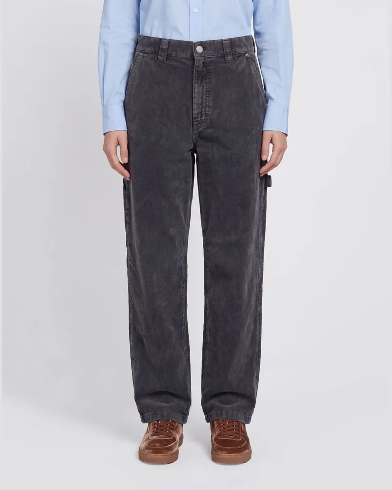 Haikure Weit geschnittene Cordhose Sibilla aus Baumwolle mit mittlerer Taille Grau