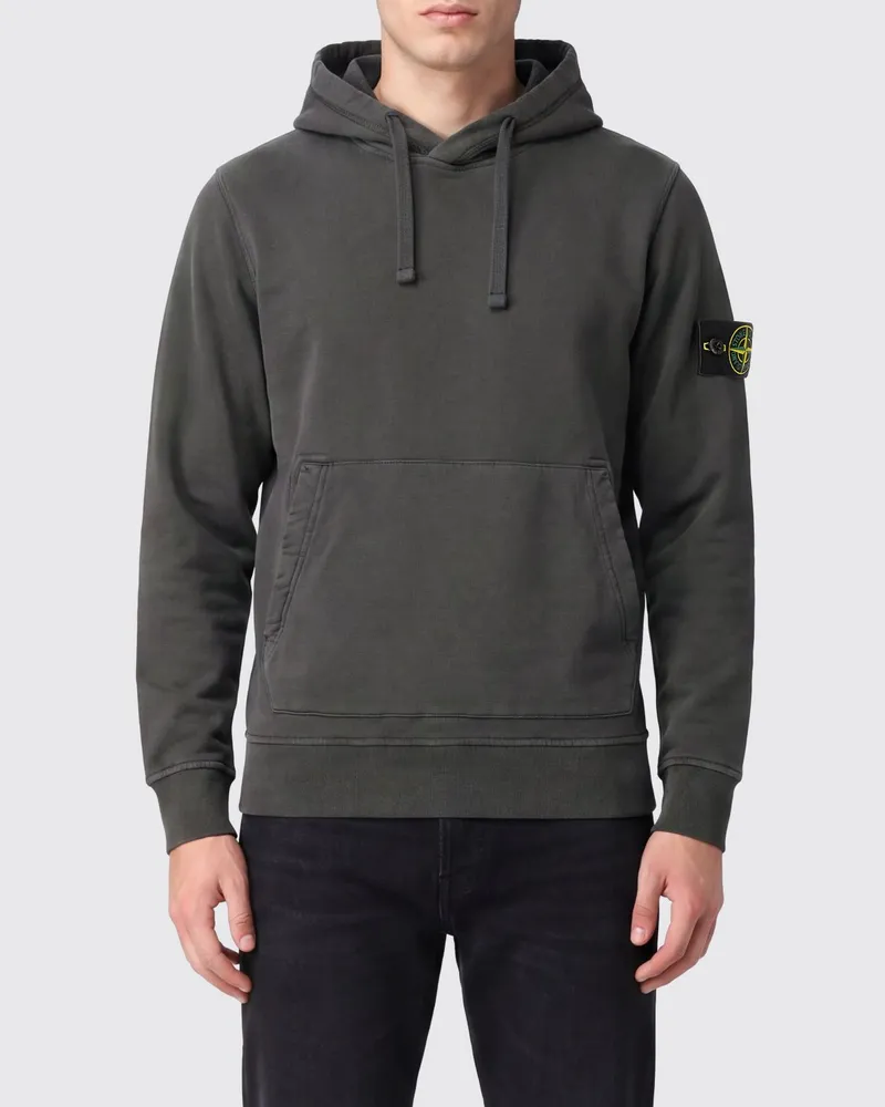 Stone Island Relaxed-Fit Hoodie aus Baumwolle mit Kängurutasche Grau